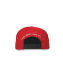 Fortune Script Snapback Hat in Red