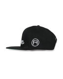 Fortune Script Snapback Hat in Black