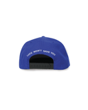 Fortune Script Snapback Hat in Royal Blue