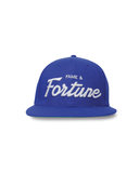 Fortune Script Snapback Hat in Royal Blue